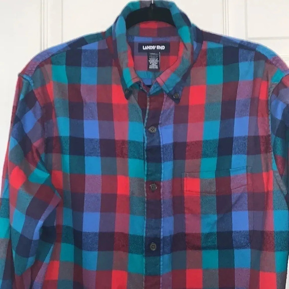 Lands’ End flannel button up shirt - Picture 3 of 6